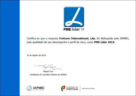 Blog - Frotcom International receives SME Excellence 2014 award - diploma Blog - Frotcom International receives SME Excellence 2014 award